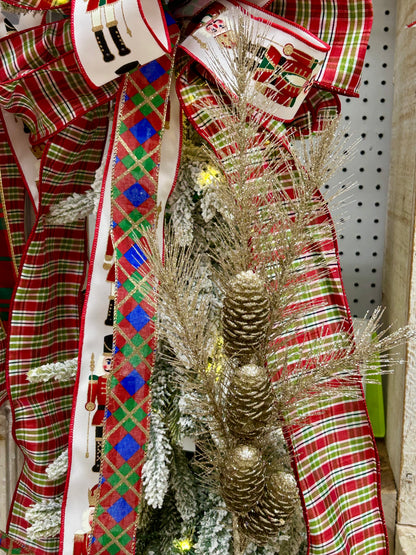 33 Inch Champagne Glitter Pinecone Spray