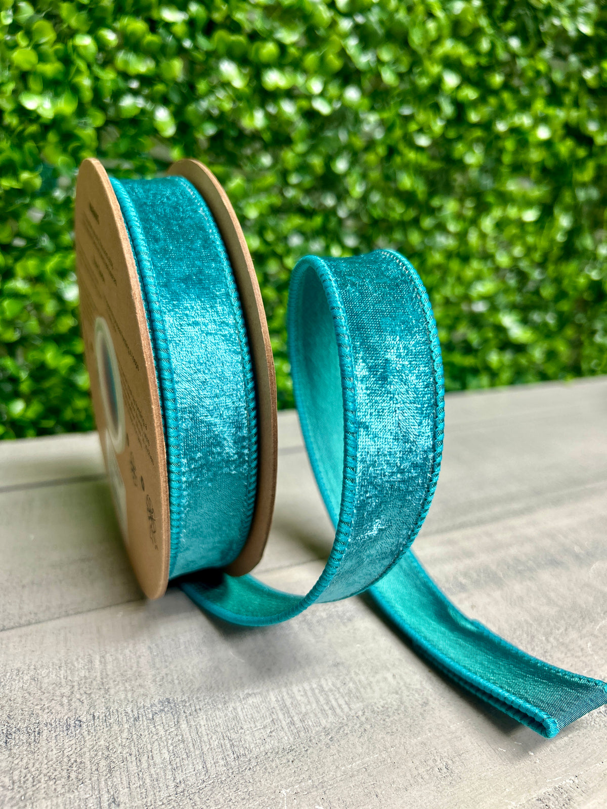 1 Inch By 10 Yard Aqua Heritage Velvet Ribbon