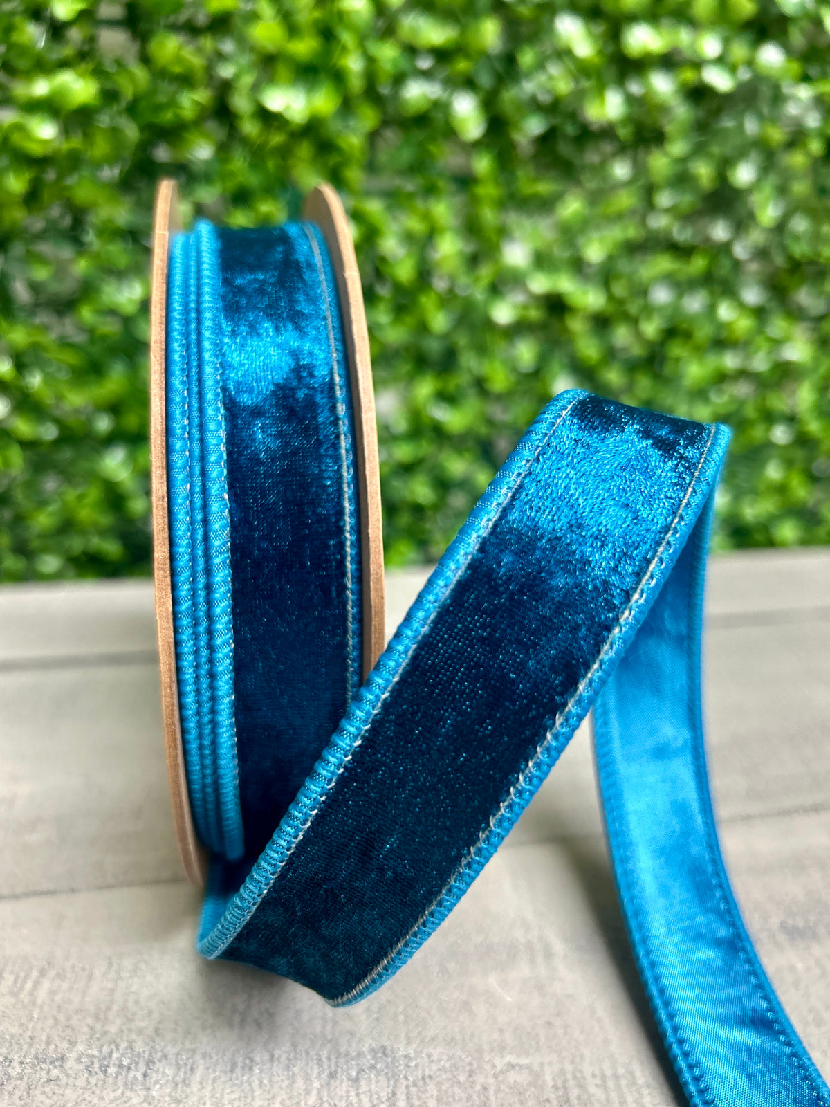 1 Inch By 10 Yard Teal Heritage Velvet Ribbon