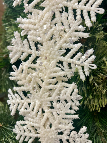27 Inch Glittered Snowflake Spray