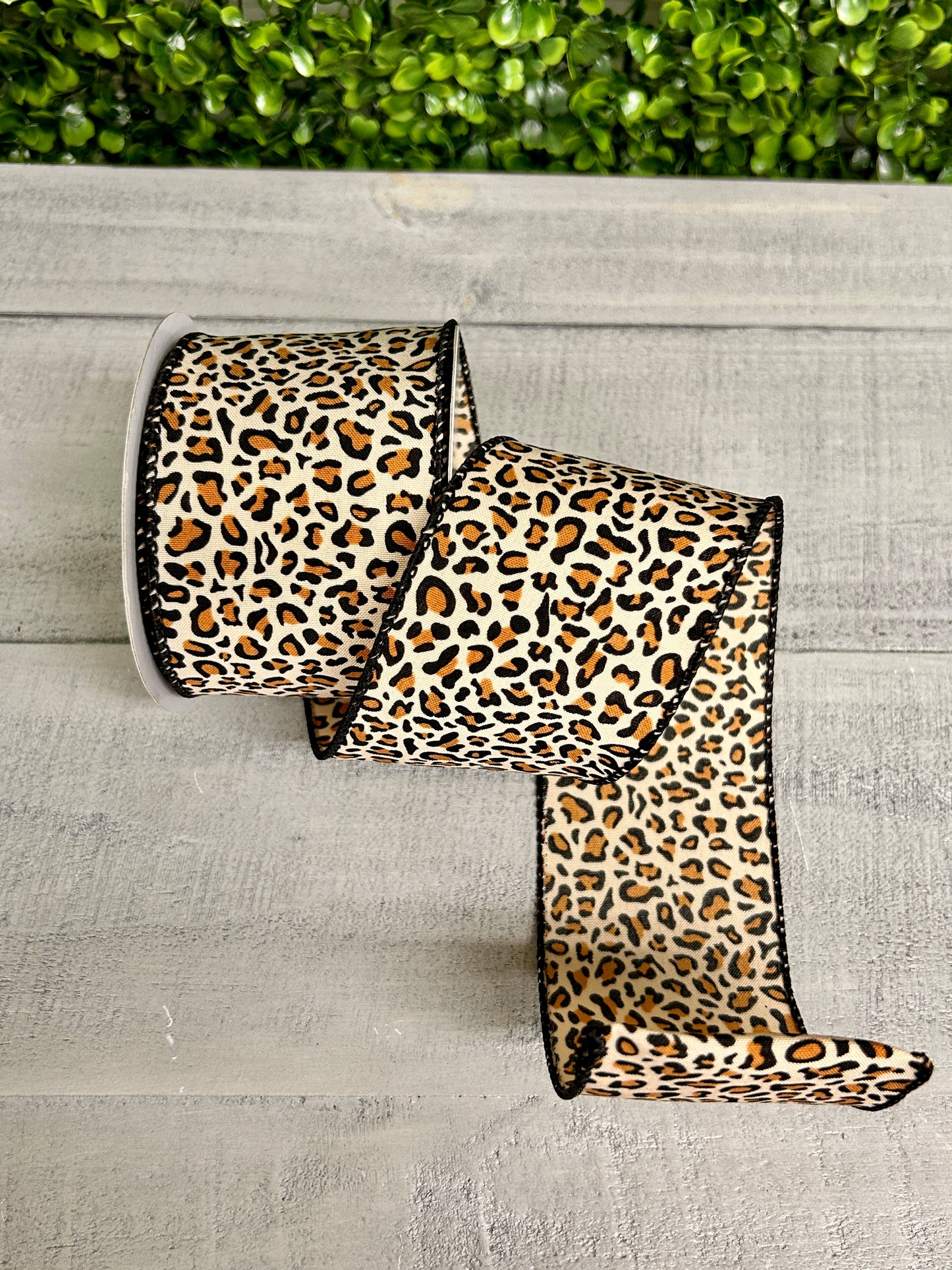 2.5 Inch By 10 Yard Satin Cheetah Ribbon