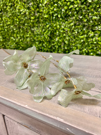 33.5 Inch Mint Green Shimmer Dogwood Spray