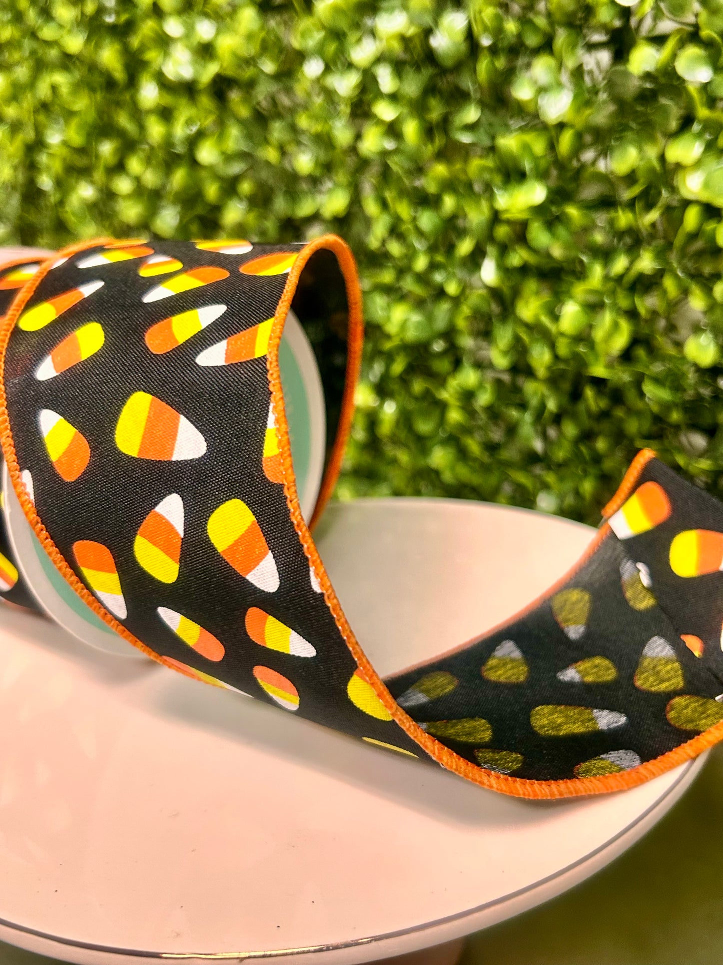 2.5 Inch By 10 Yard Mini Candy Corn Ribbon