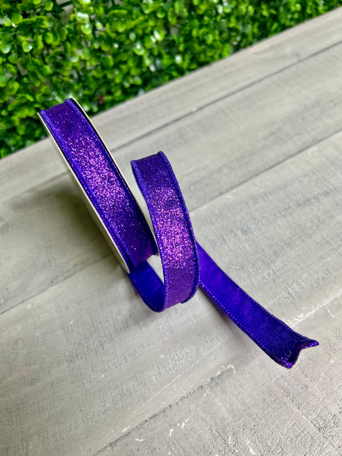 5/8 Inch By 10 Yard Purple Shimmer Glitter Ribbon