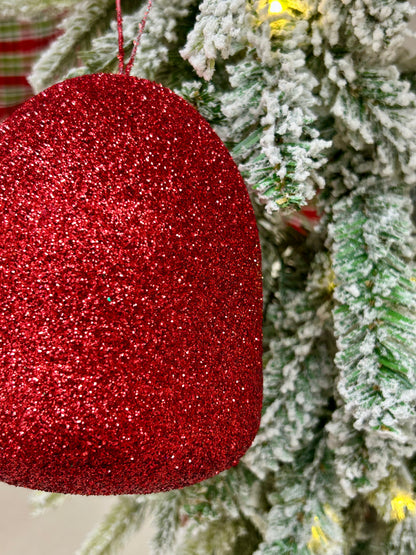 5 Inch Red Glitter Gumdrop Ornament