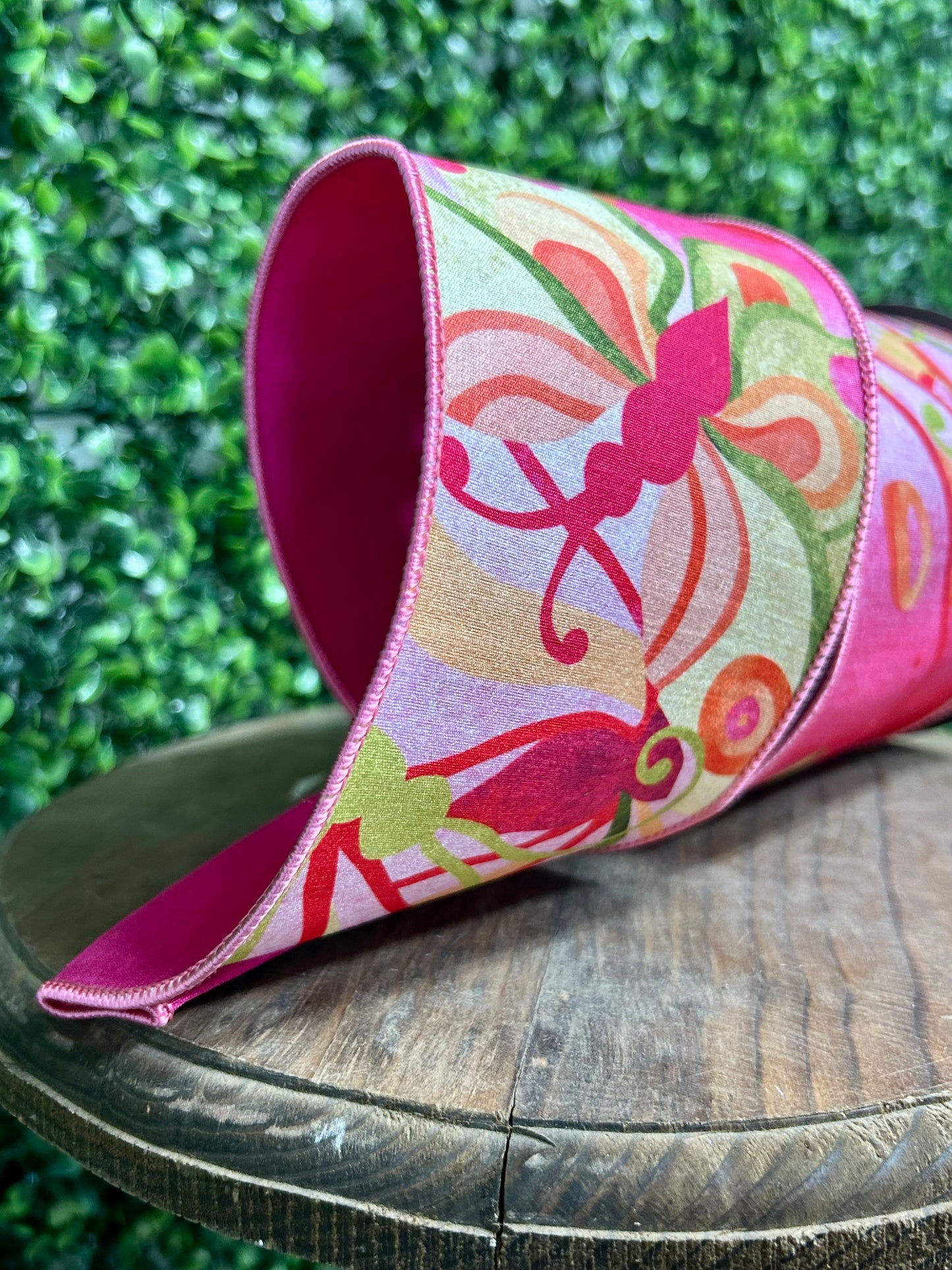 4 Inch By 10 Yards Butterfly Colors Bright Deluxe Dupioni Backed Wired Edge Ribbon