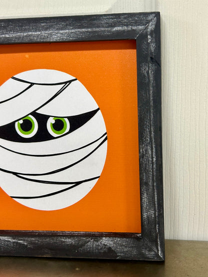 8 Inch Square Wood Halloween Sign Three Styles