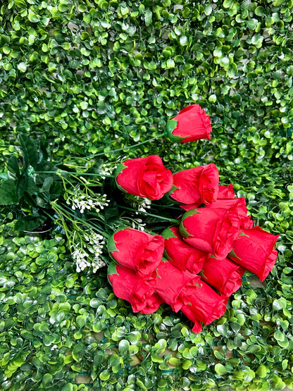 18 Inch Red Rose Bud Bush