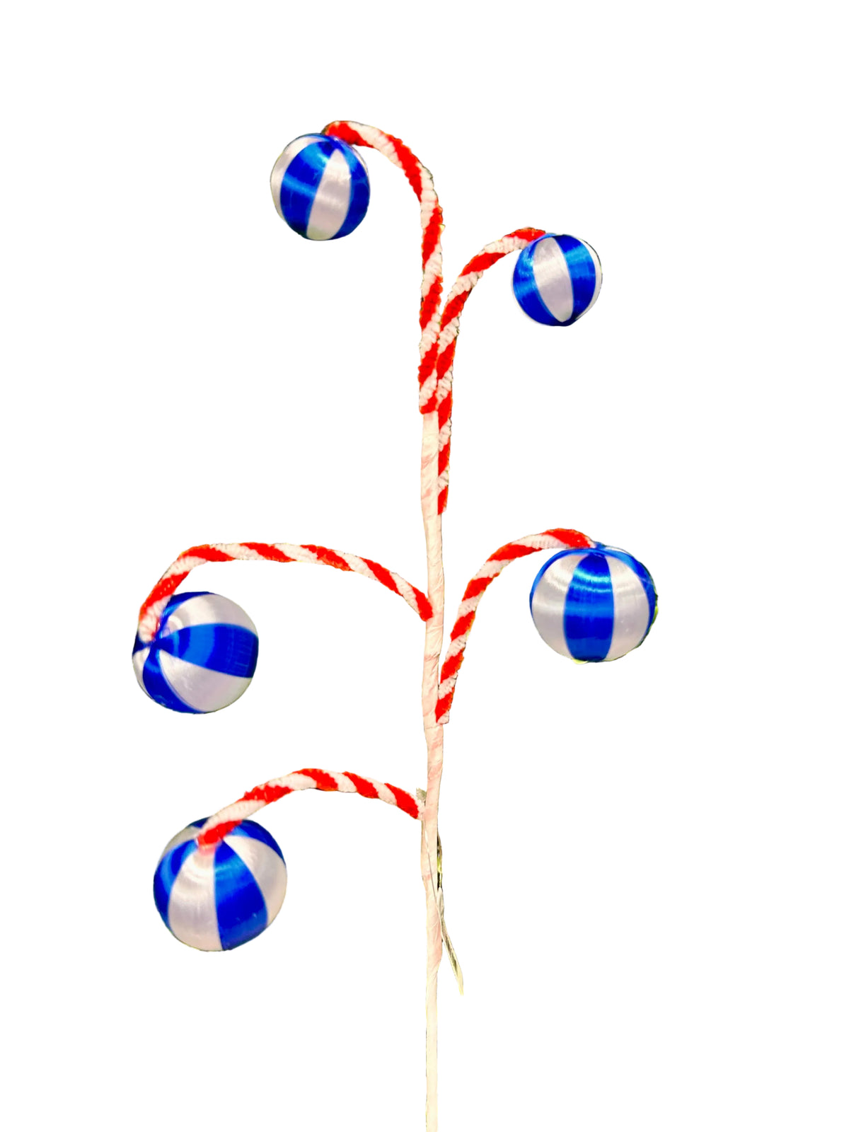 19 Inch Blue And White Ball Ornament Spray