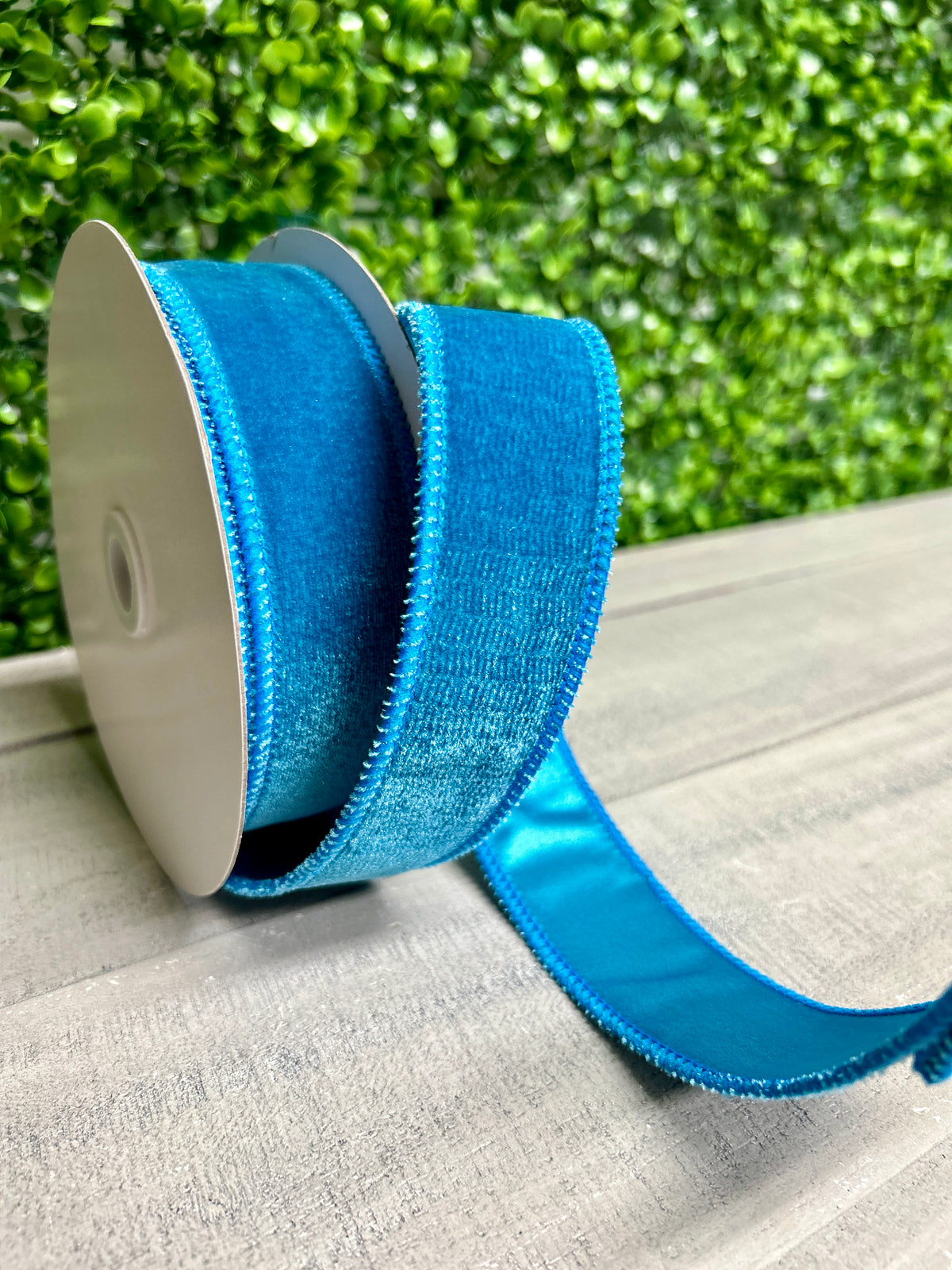 1.5 Inch By 10 Yard Teal Deluxe Velvet With Satin Backing Ribbon