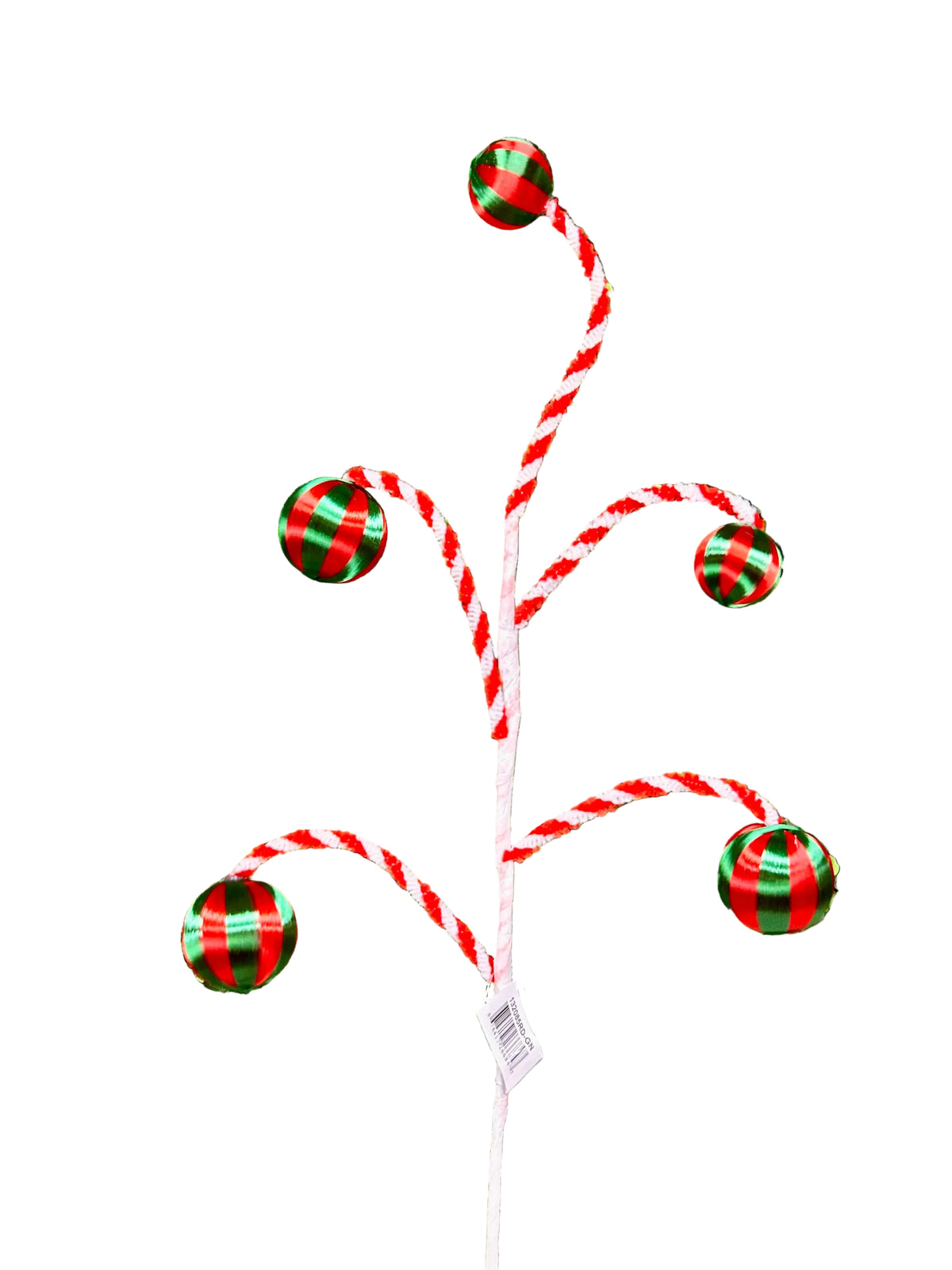 19 Inch Red With Green Ball Ornament Spray