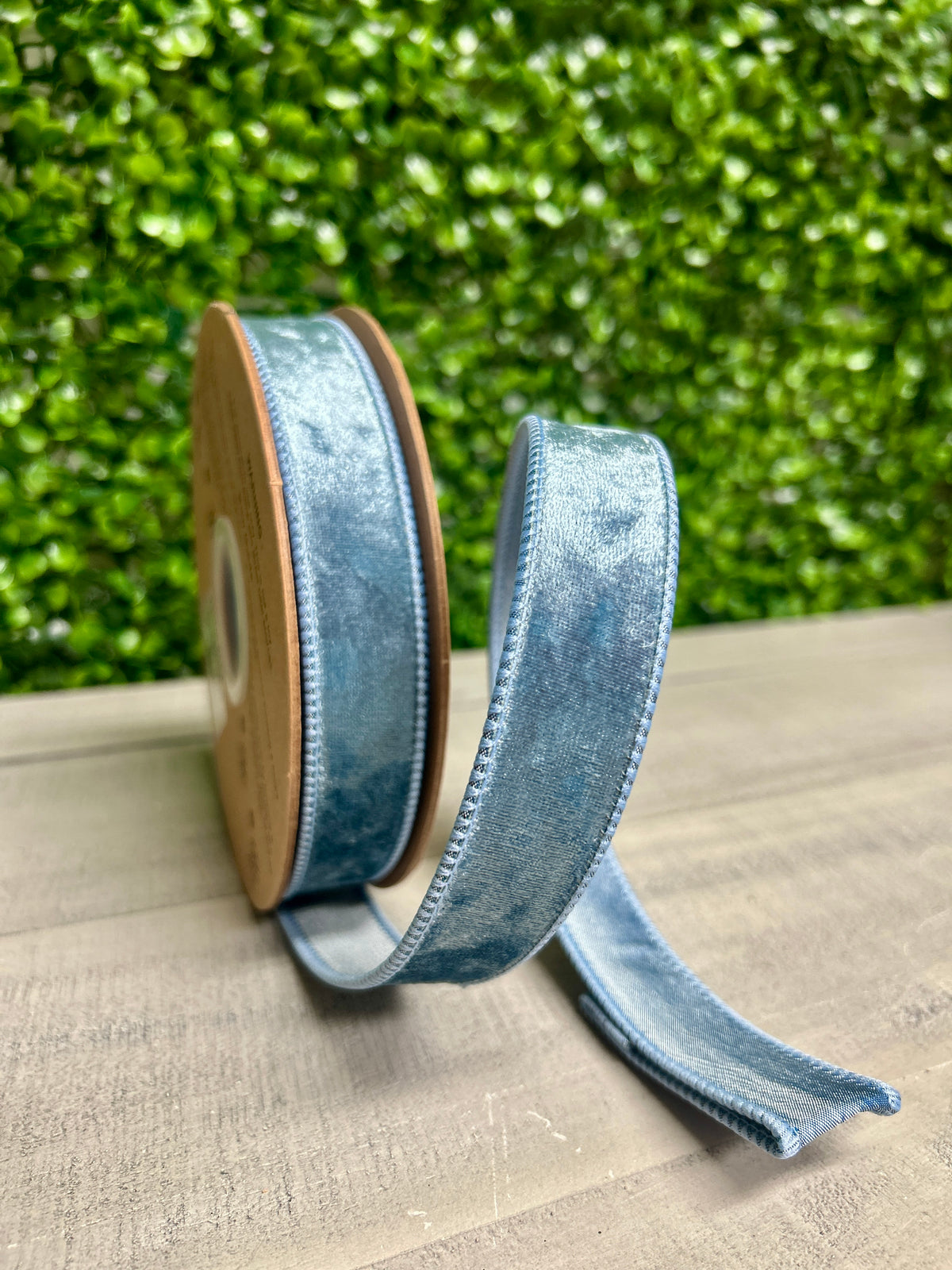 1 Inch By 10 Yard French Blue Heritage Velvet Ribbon