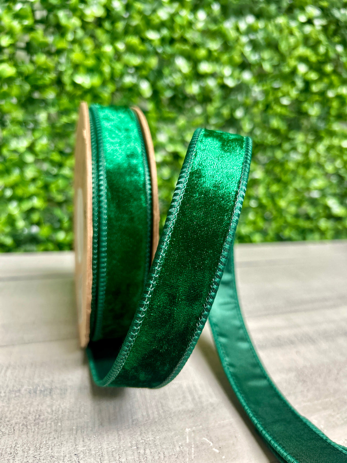 1 Inch By 10 Yard Hunter Green Heritage Velvet Ribbon