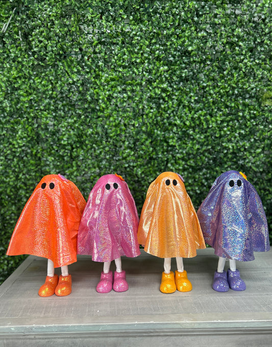 11.42 Inch Resin And Fabric Halloween Ghost Four Styles