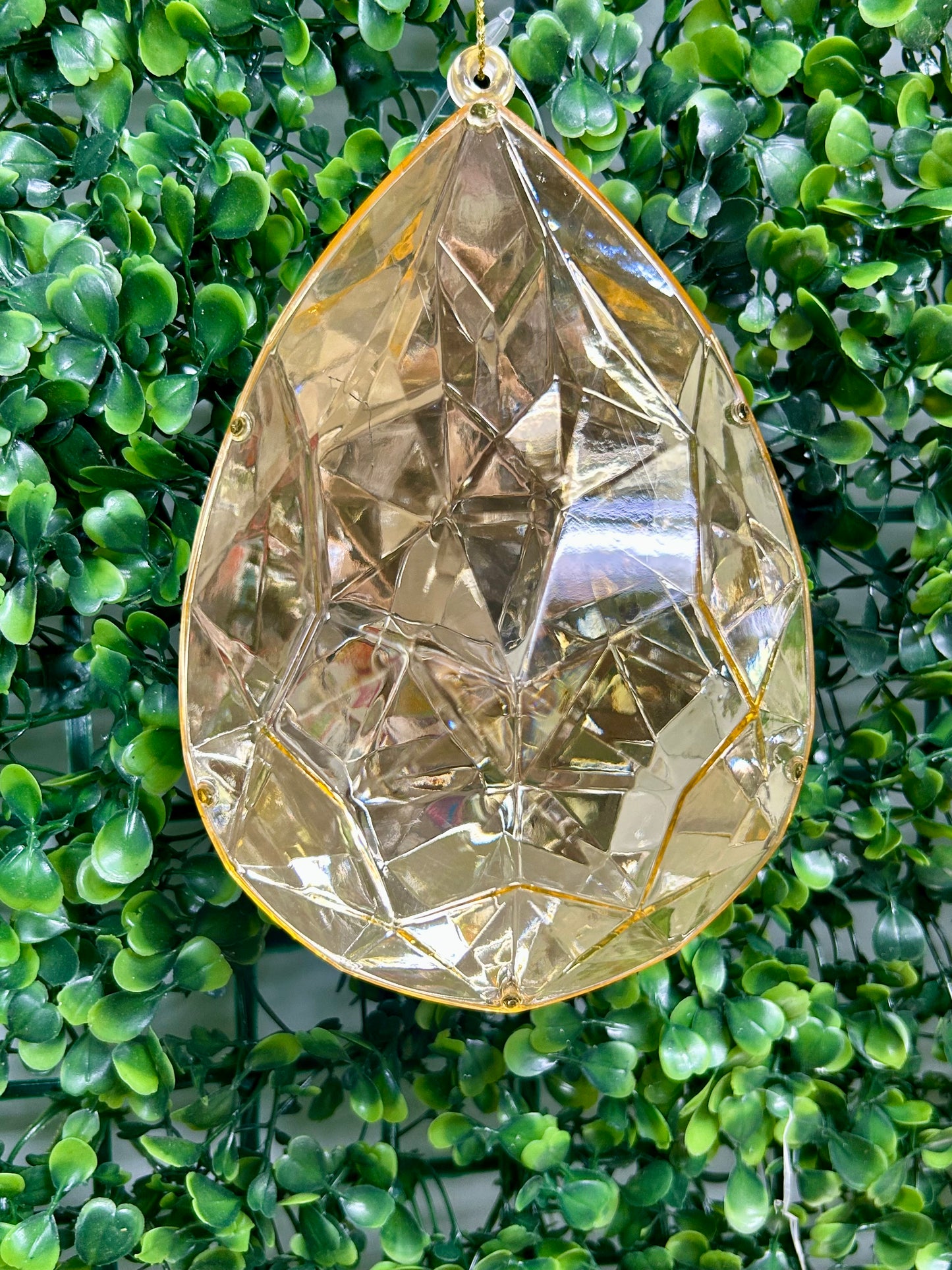 6 Inch Gold Acrylic Rain Drop Diamond Ornament