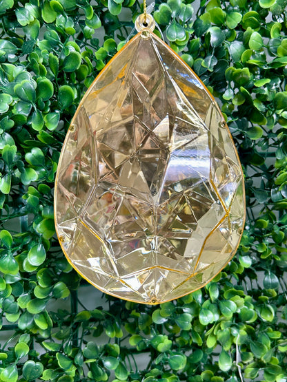 6 Inch Gold Acrylic Rain Drop Diamond Ornament
