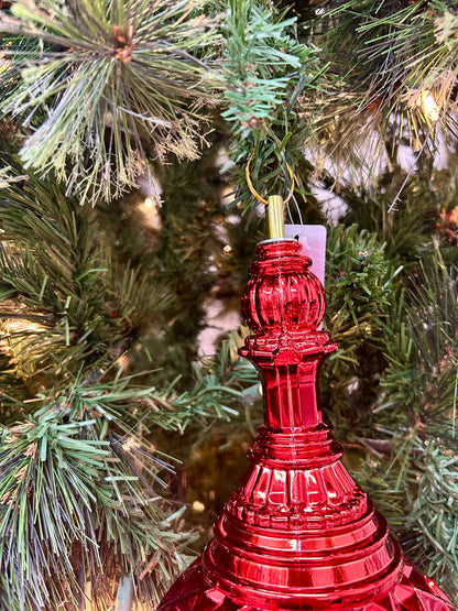 18 Inch Red Diamond Check Finial Ornament