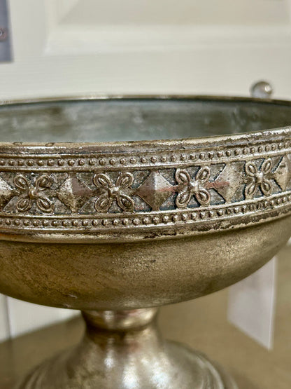 7.5 Inch Silver Moroccan Urn