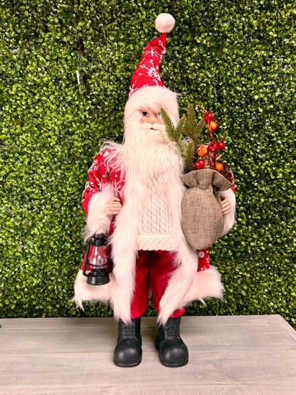 24 Inch Red Santa With Lantern