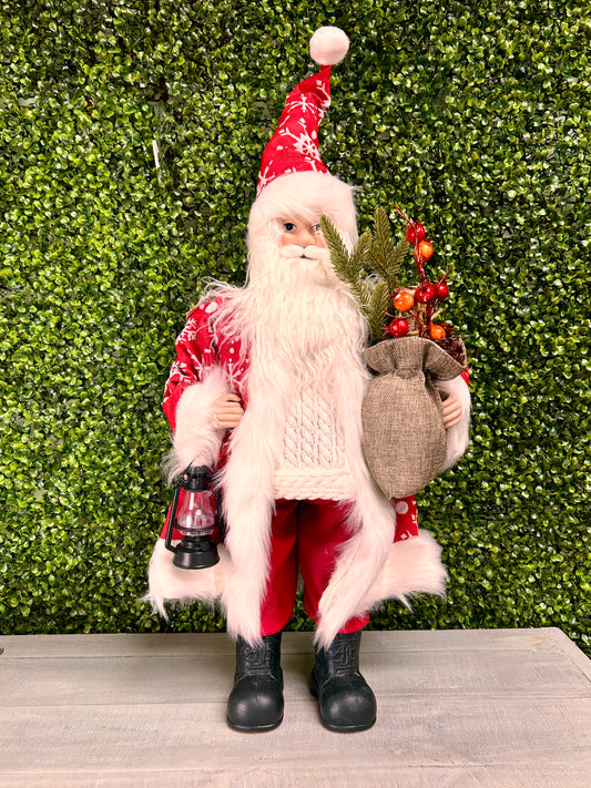 24 Inch Red Santa With Lantern