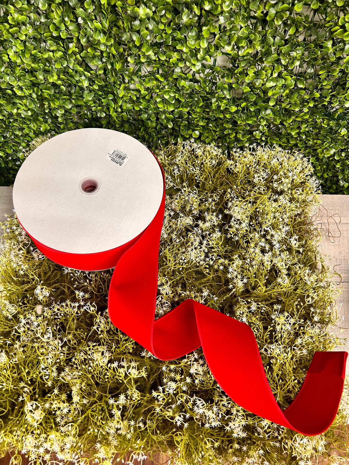 2.5 Inch By 50 Yard Red Indoor Velvet Ribbon