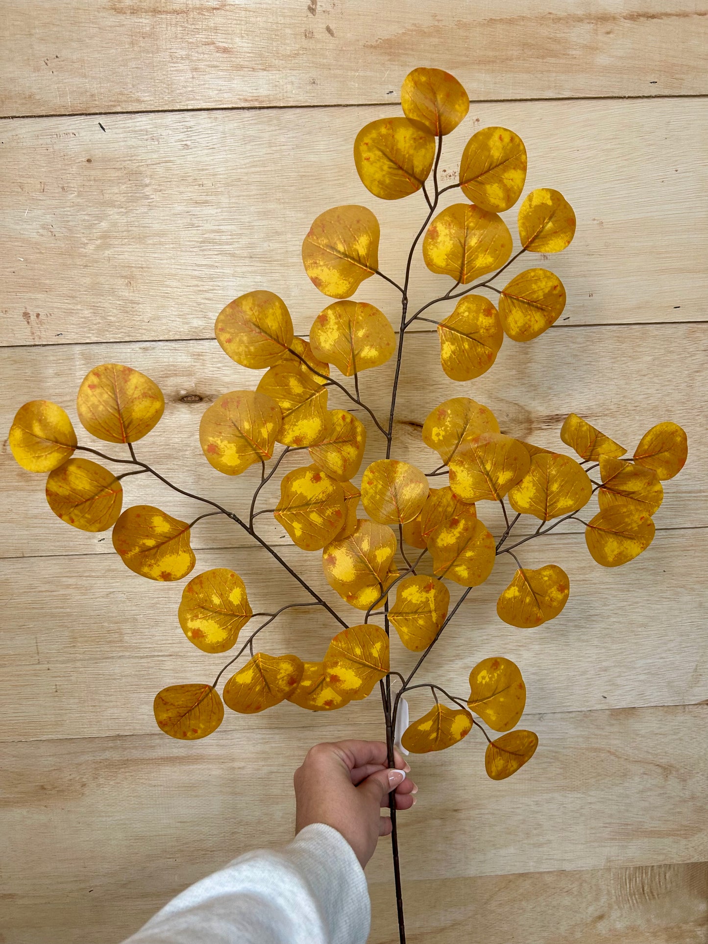 27 Inch Mustard Apple Leaf Spray