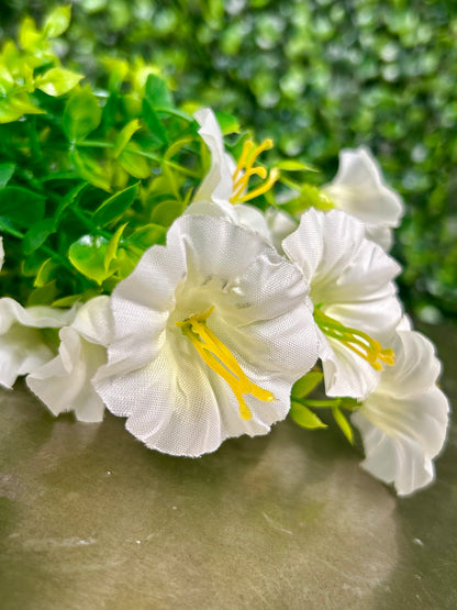 14 Inch White Mini Morning Glory Bunch