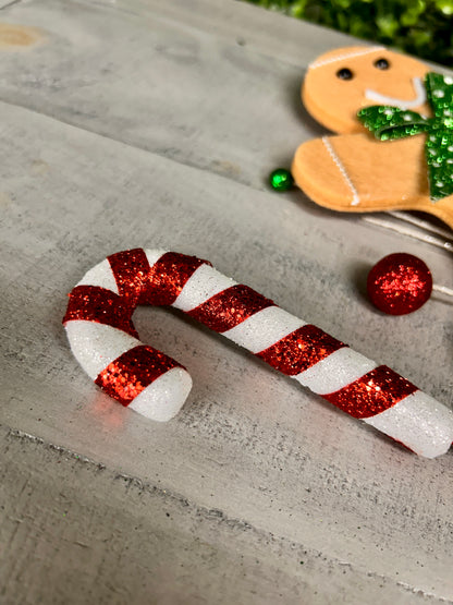 25 Inch Brown Emerald And Red Gingerbread Man With Candy Spray