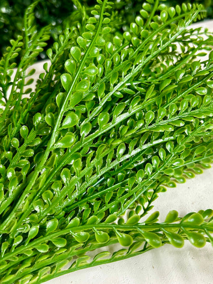 16 Inch Dark Green Bead Grass Bush