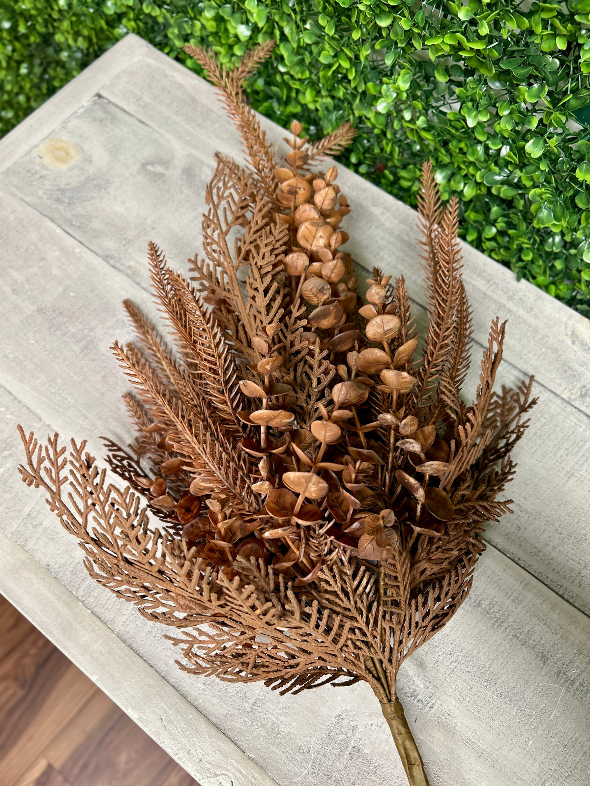 22 Inch Coffee Eucalyptus Mixed Leaf Bush