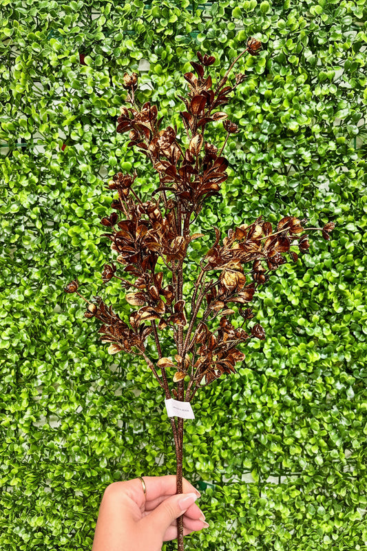 24.5 Inch Copper Leaf Spray