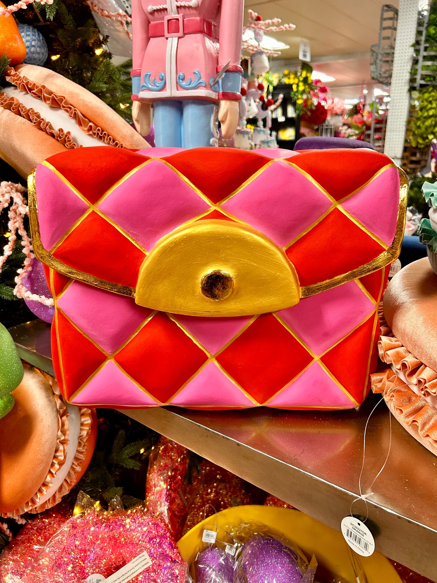 16 Inch Pink And Red Purse Display
