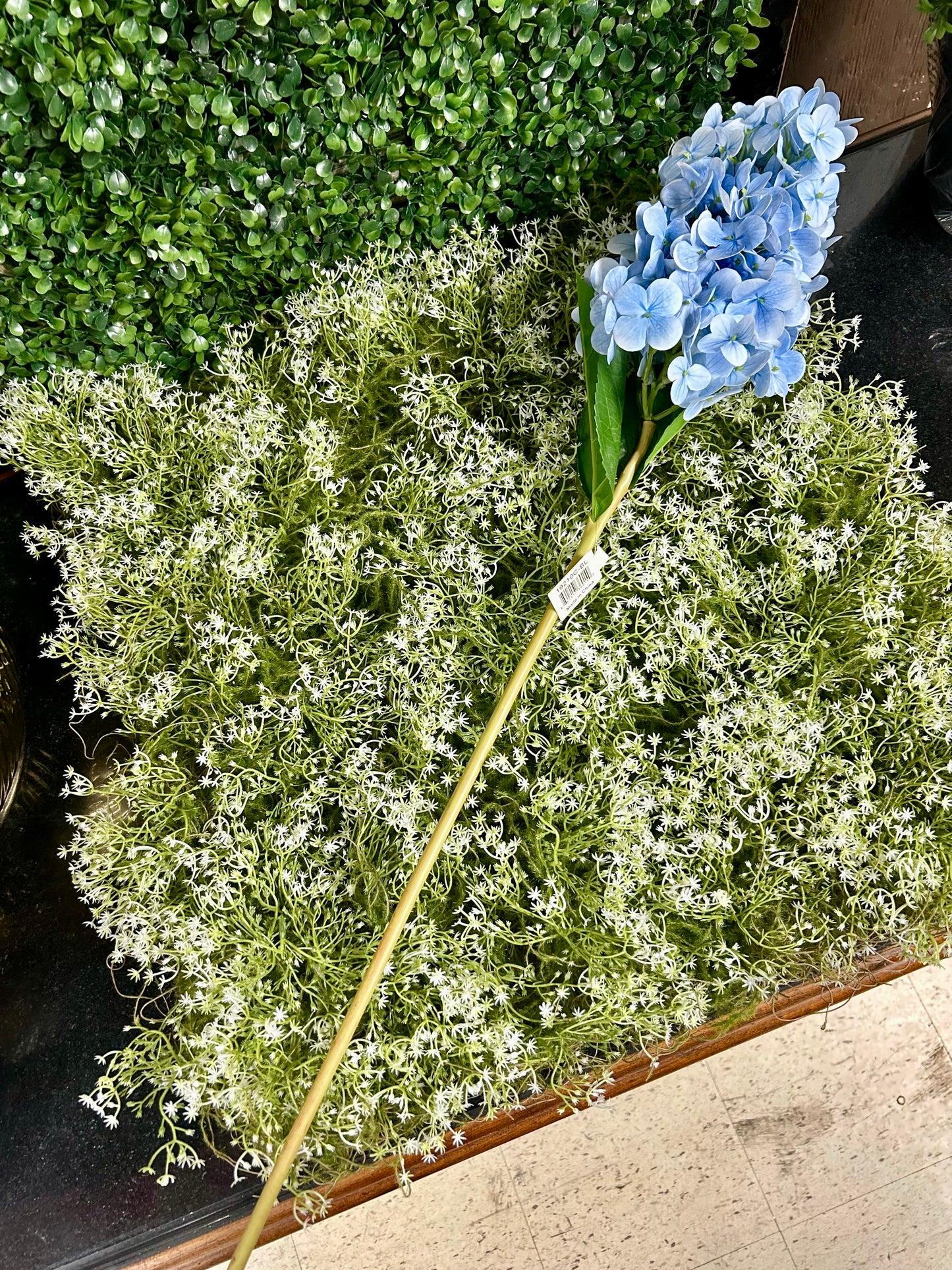 28 Inch Real Touch Blue Cone Hydrangea Stem