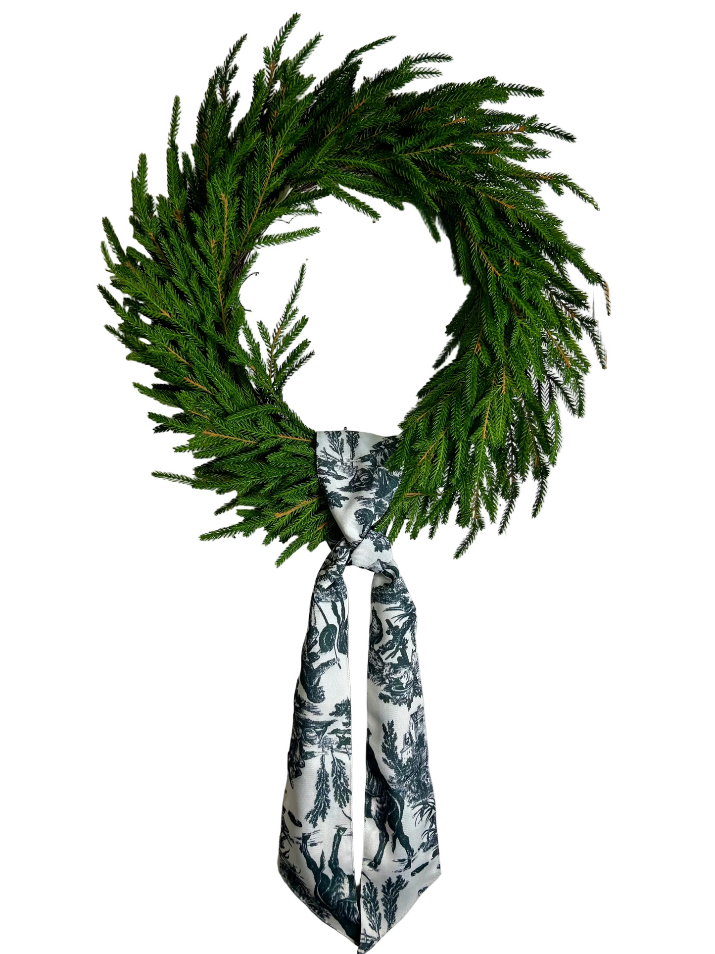 D. Stevens 4 Inch By 56 Inch Black And White Canvas Toile Wreath Sash