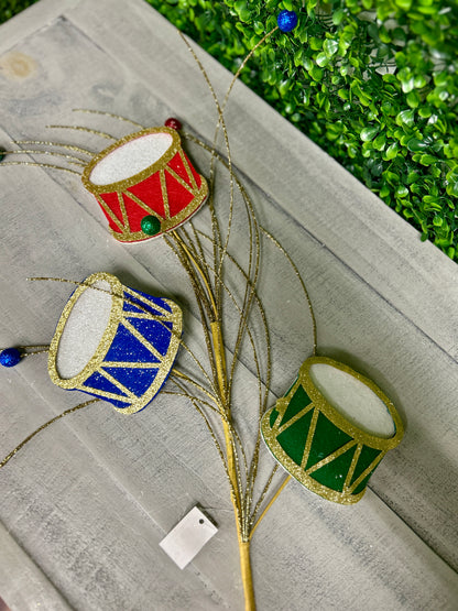 23 Inch Glitter Felt Christmas Drums Spray