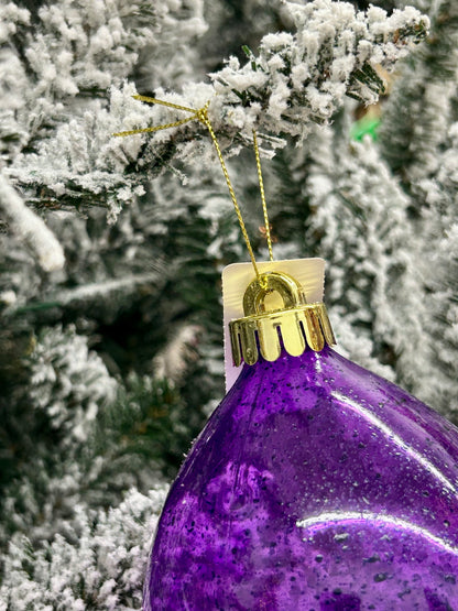6 Inch Speckle Purple Teardrop Ornament