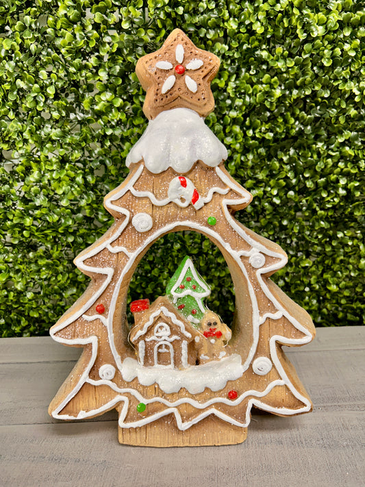 14.75 Inch LED Gingerbread Christmas Tree