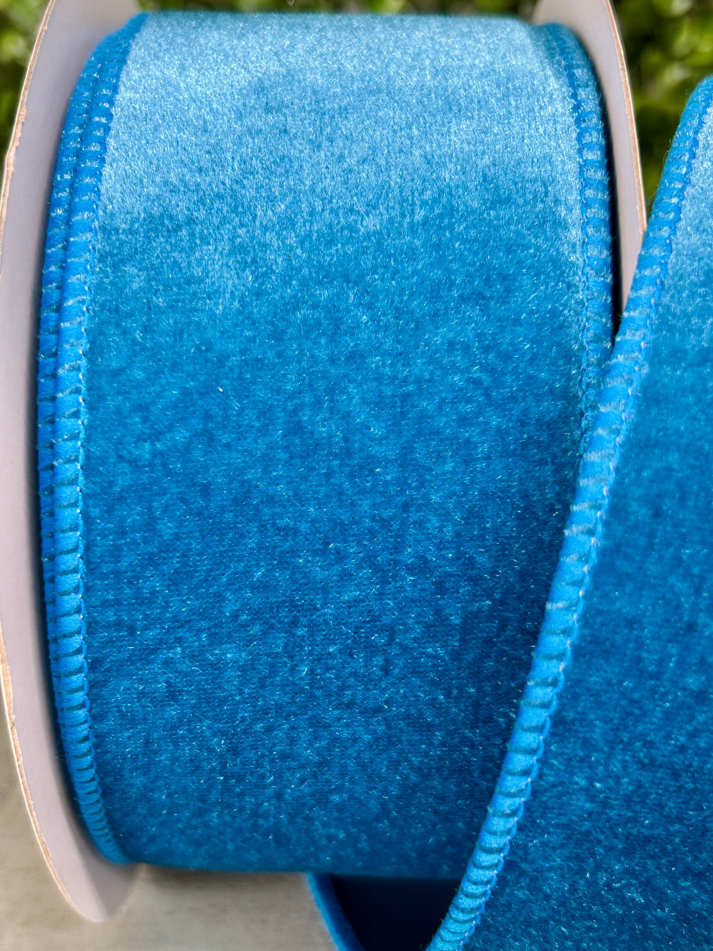 2.5 Inch By 10 Yard Teal Deluxe Velvet With Satin Backing Ribbon