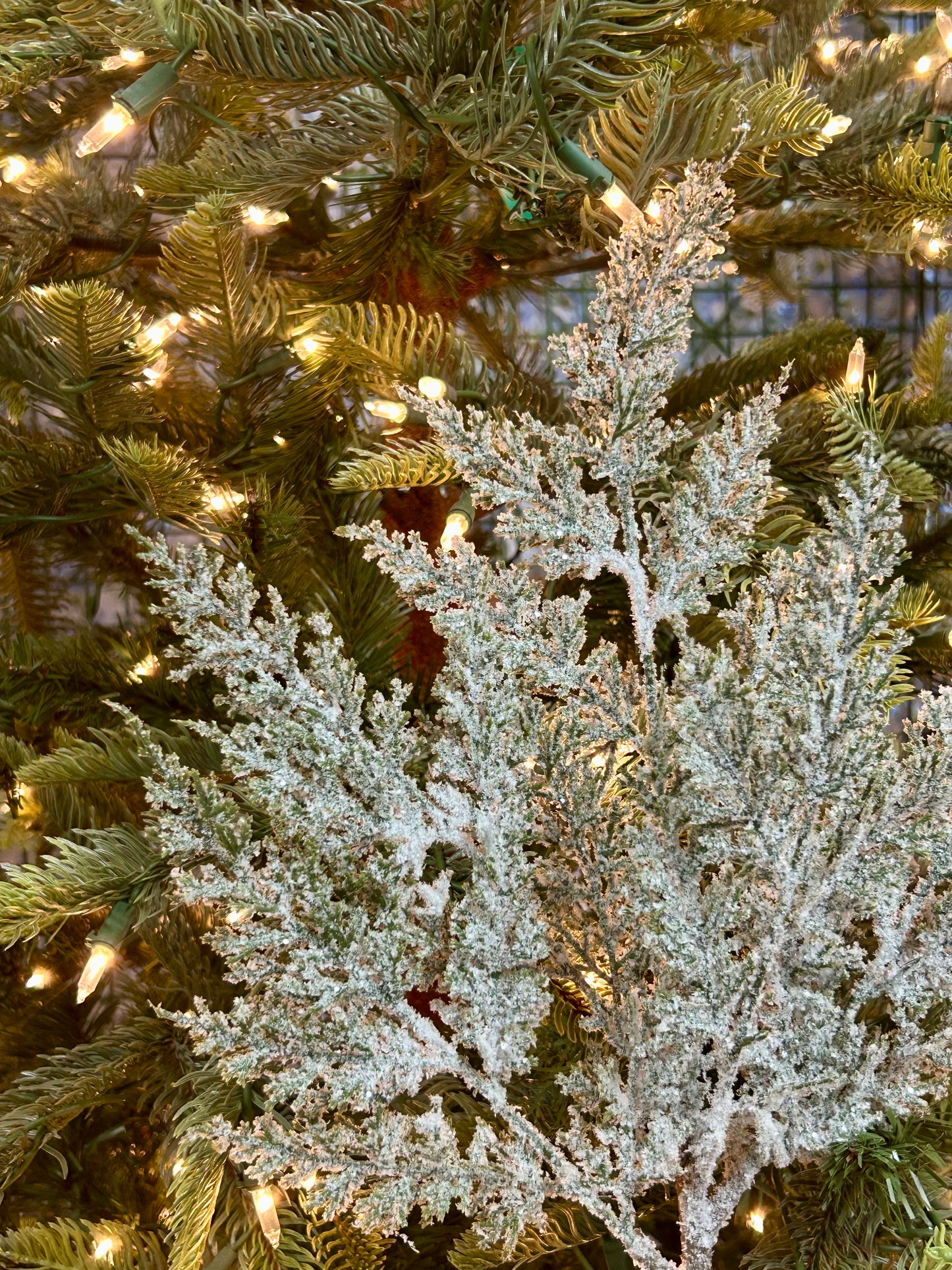 21.5 Inch Snow Cedar Spray