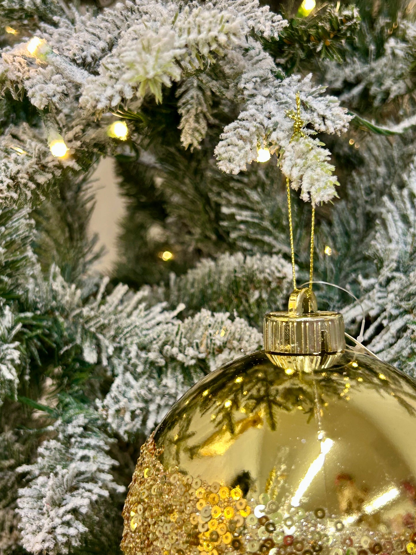 5 Inch Gold Sequin Ball Ornament