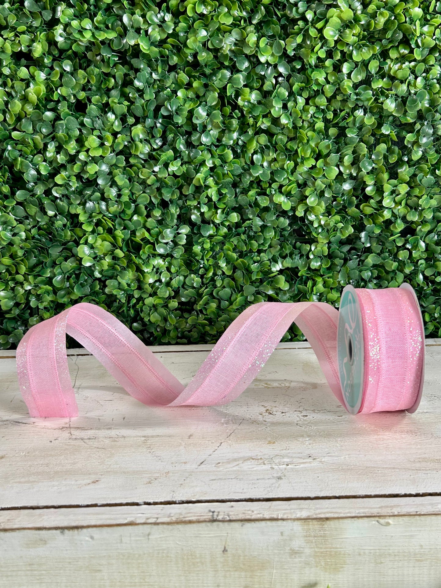 1.5 Inch By 10 Yard Light Pink Iridescent Royal Burlap Glitter Ribbon