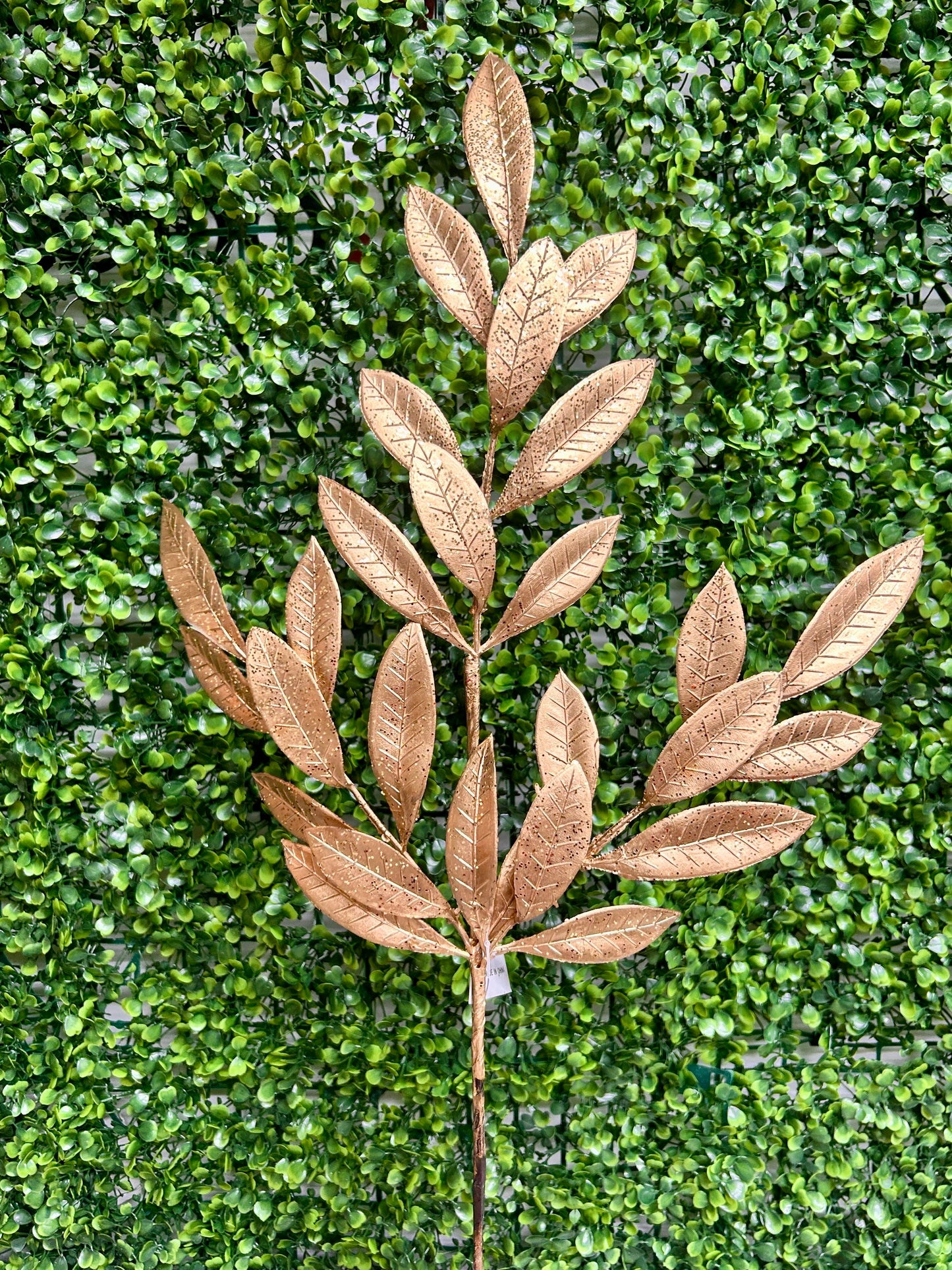 26 Inch Gold Metallic Bay Leaf Spray