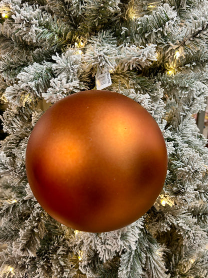8 Inch Matte Chestnut Smooth Ball Ornament