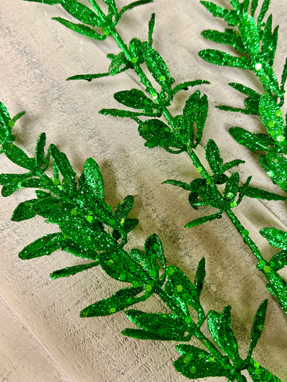 28.5 Inch Green Glittered Rosemary Spray