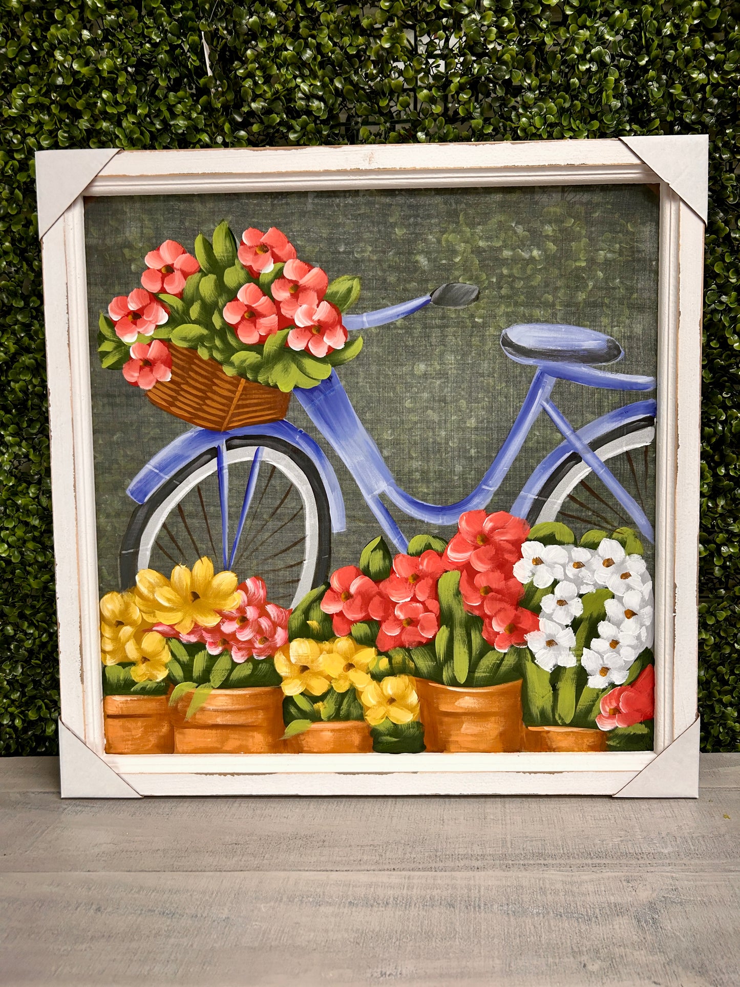 23.5 X 23.5 Inch Painted Summer Bike Framed Screen