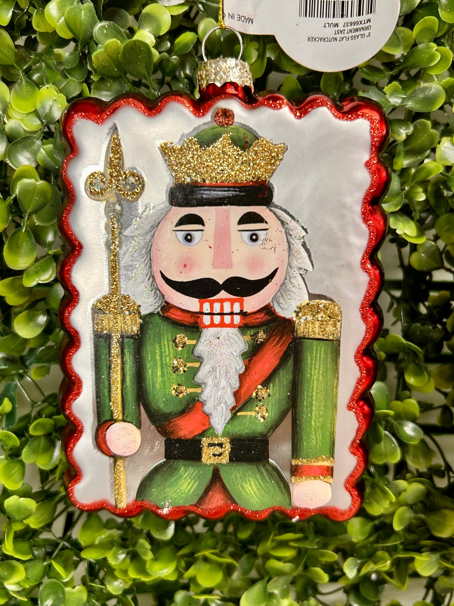5 Inch Flat Nutcracker Glass Ornament Two Styles