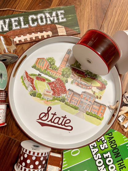 Mississippi State Landmark Round Tray
