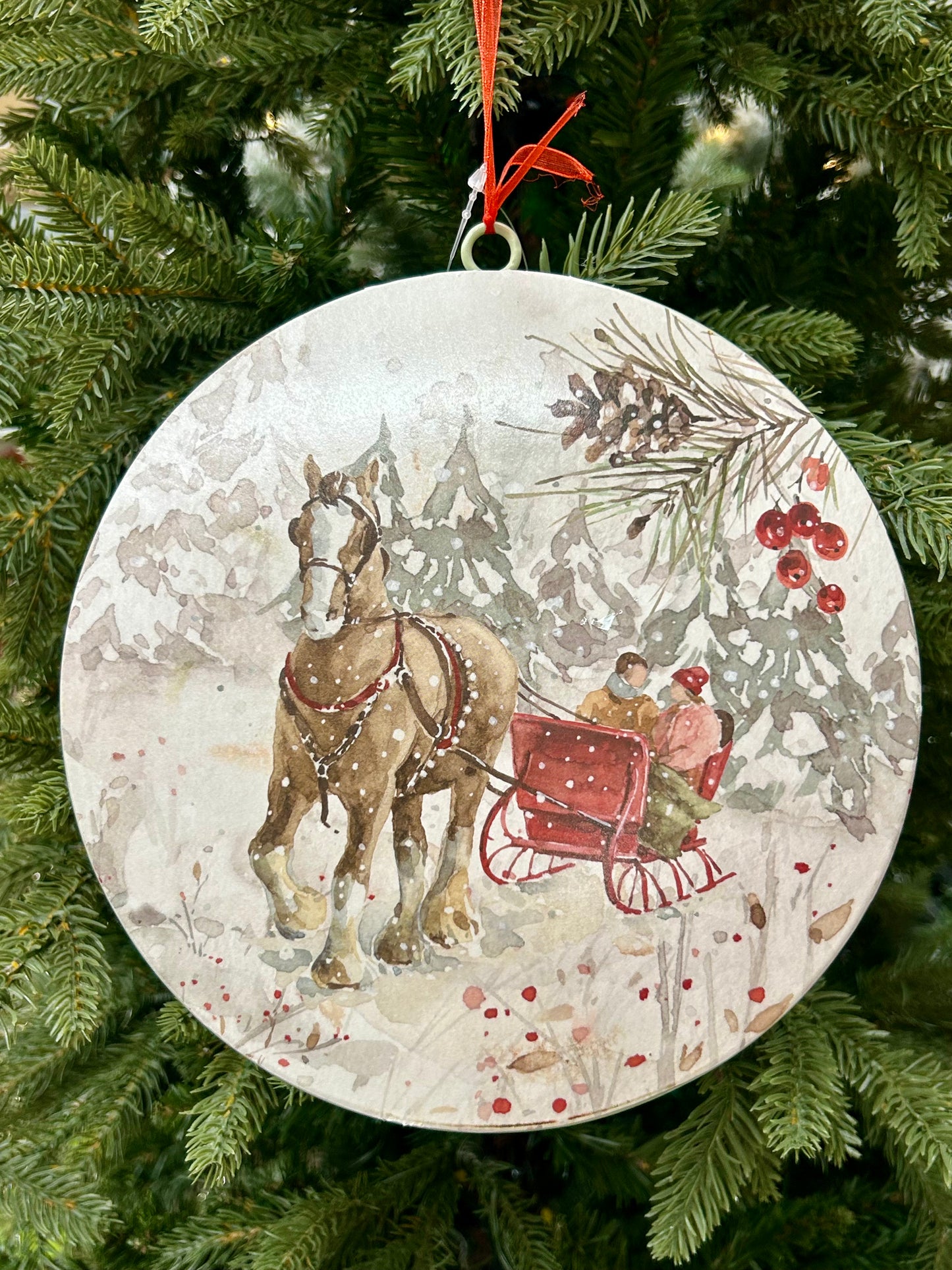 8 Inch Metal Holiday Design Ornament Three Styles