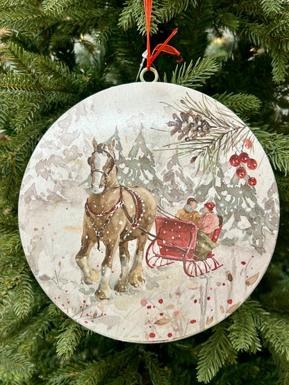 8 Inch Metal Holiday Design Ornament Three Styles