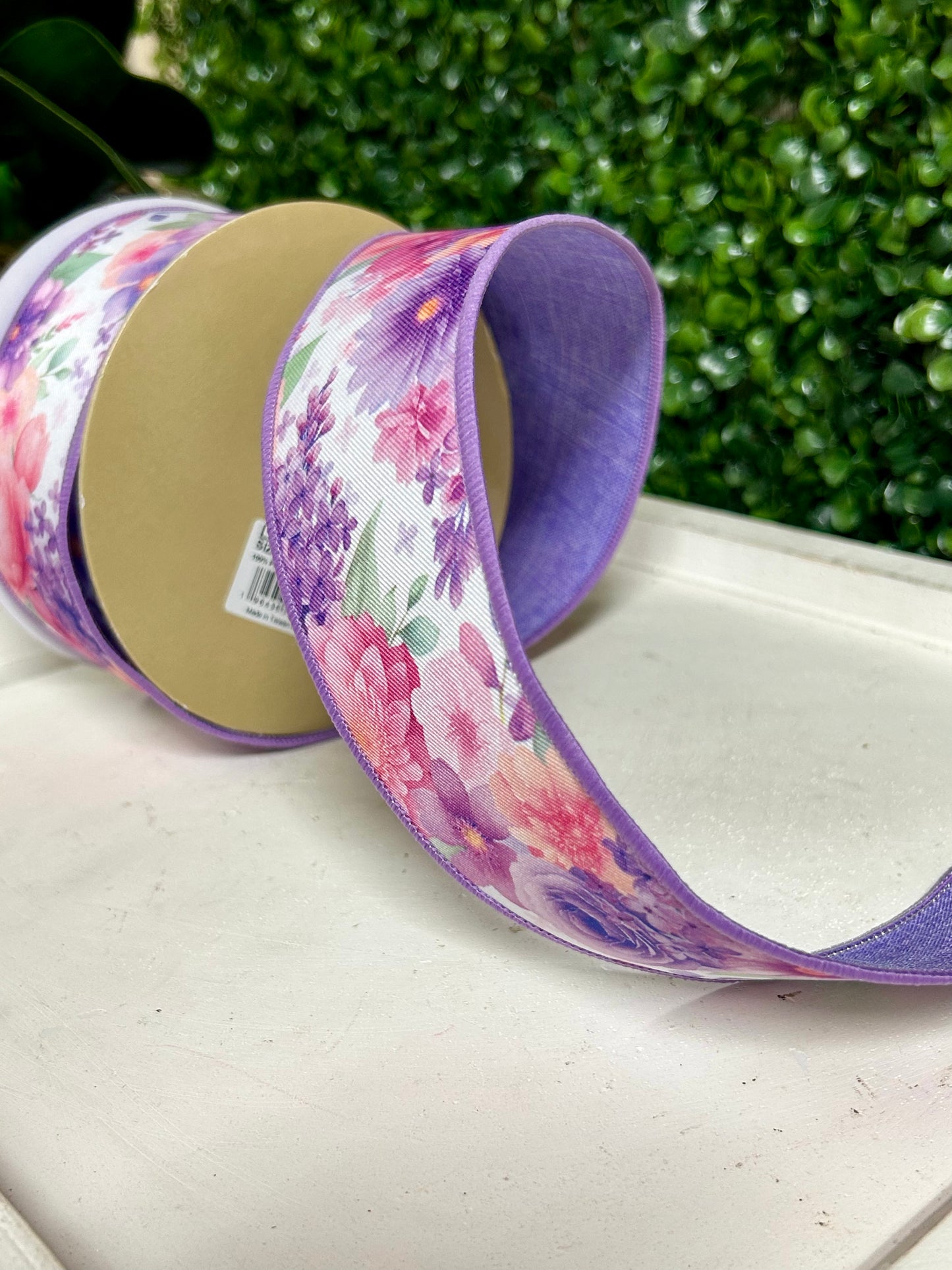 2.5 Inch By 10 Yard Watercolor Florals Ribbon